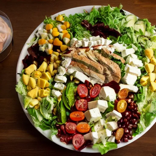 Image similar to artemis pebdani as a cobb salad, amazing, movie still, 8 k