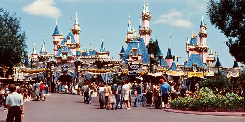 Image similar to 35mm photo of Disneyland, 1962, colorized