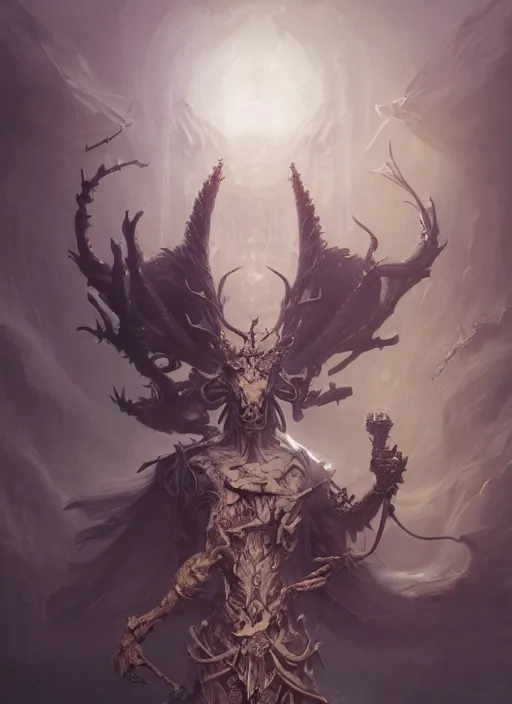 Image similar to concept art of a hybrid between a creepy humanoid creature and a dark matter god, ornate, detailed, symmetrical features, peter mohrbacher, digital art, trending on artstation, unreal engine 5, octane render, hd, behance, mysterious, dark, hyper - realistic, concept illustration