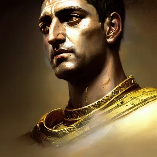 Image similar to portrait of roman emperor constantine, epic concept art, epic painting, artstation, realistic, by greg rutkowski