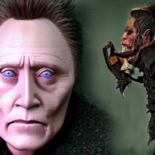 Image similar to How to be a Half-Orc Bard in D&D, by Christopher Walken.