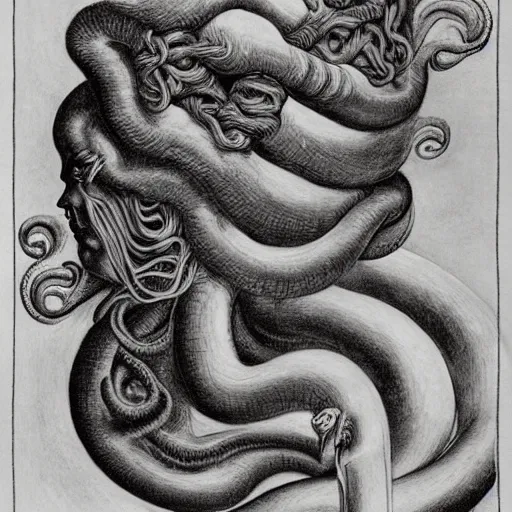 Image similar to Medusa by M.C. Escher