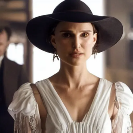 Image similar to still of early 2 0 s natalie portman in westworld tv series