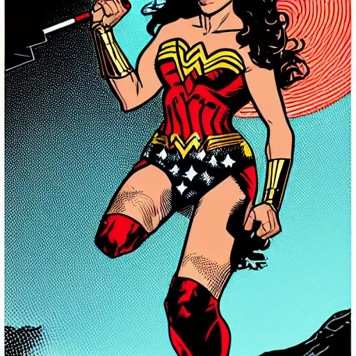 Image similar to portrait of wonder woman, by laurie greasley