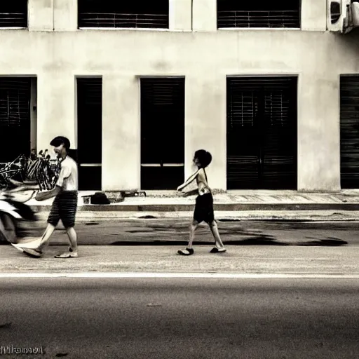 Prompt: a bangkok modern street photo by edward hopper