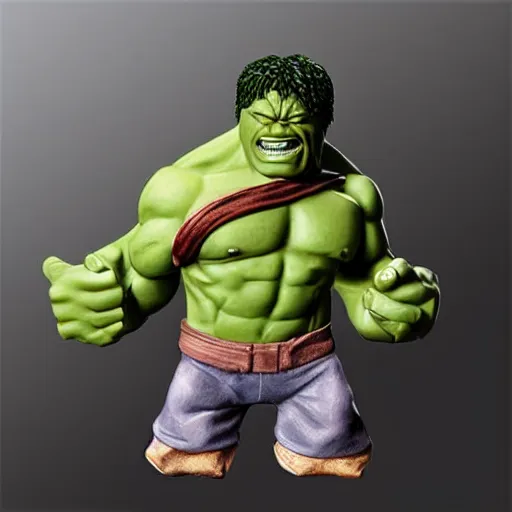 Image similar to realistic rock figurine, hulk toy