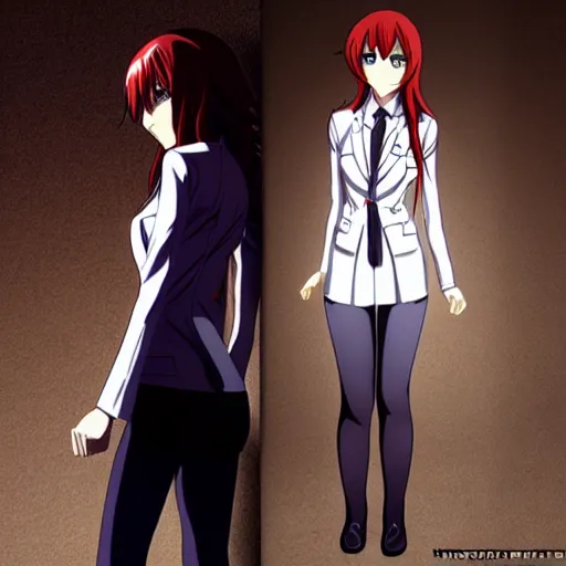 Image similar to makise kurisu full body