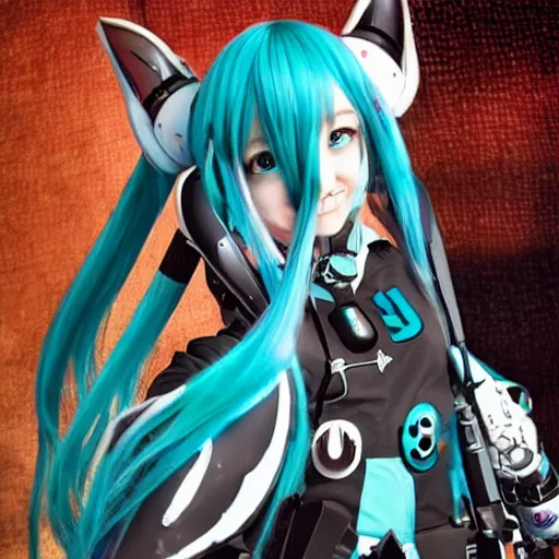 Prompt: hatsune miku in the artstyle of warhammer 4 0 k