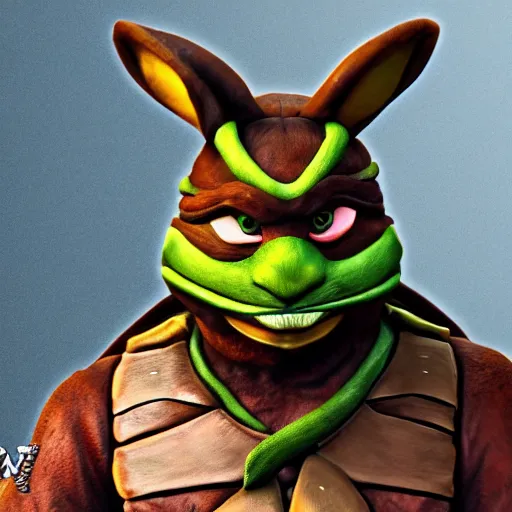 Image similar to the rabbit yojimbo from teenage mutant ninja turtles 4 k hyperdetailed photorealism hdr