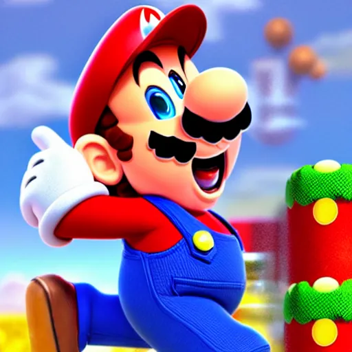 Image similar to super mario, except he's a real life person, photorealistic digital art, 8k