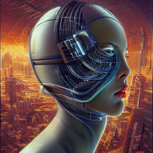 Image similar to a woman with a futuristic head and body, cyberpunk art by peter gric, cgsociety, computer art, future tech, sci - fi, futuristic