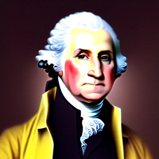 Image similar to professional color photo of george washington taking a selfie in walmart, 4 k