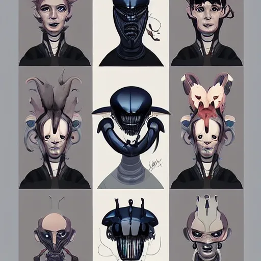 Image similar to face icon stylized minimalist xenomorphs, loftis, cory behance hd by jesper ejsing, by rhads, makoto shinkai and lois van baarle, ilya kuvshinov, rossdraws global illumination