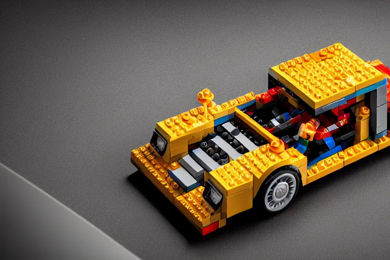 Image similar to Porsche made out of Lego, octane render, studio light, 35mm,