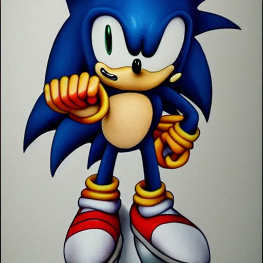 prompthunt: sonic art piece from best tattoo artist, realistic color by, on  mat paper, winning, alltime favorite, instagram