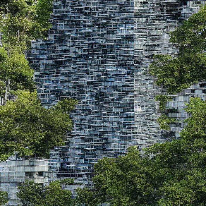 Image similar to a building in a landscape, mind - bending