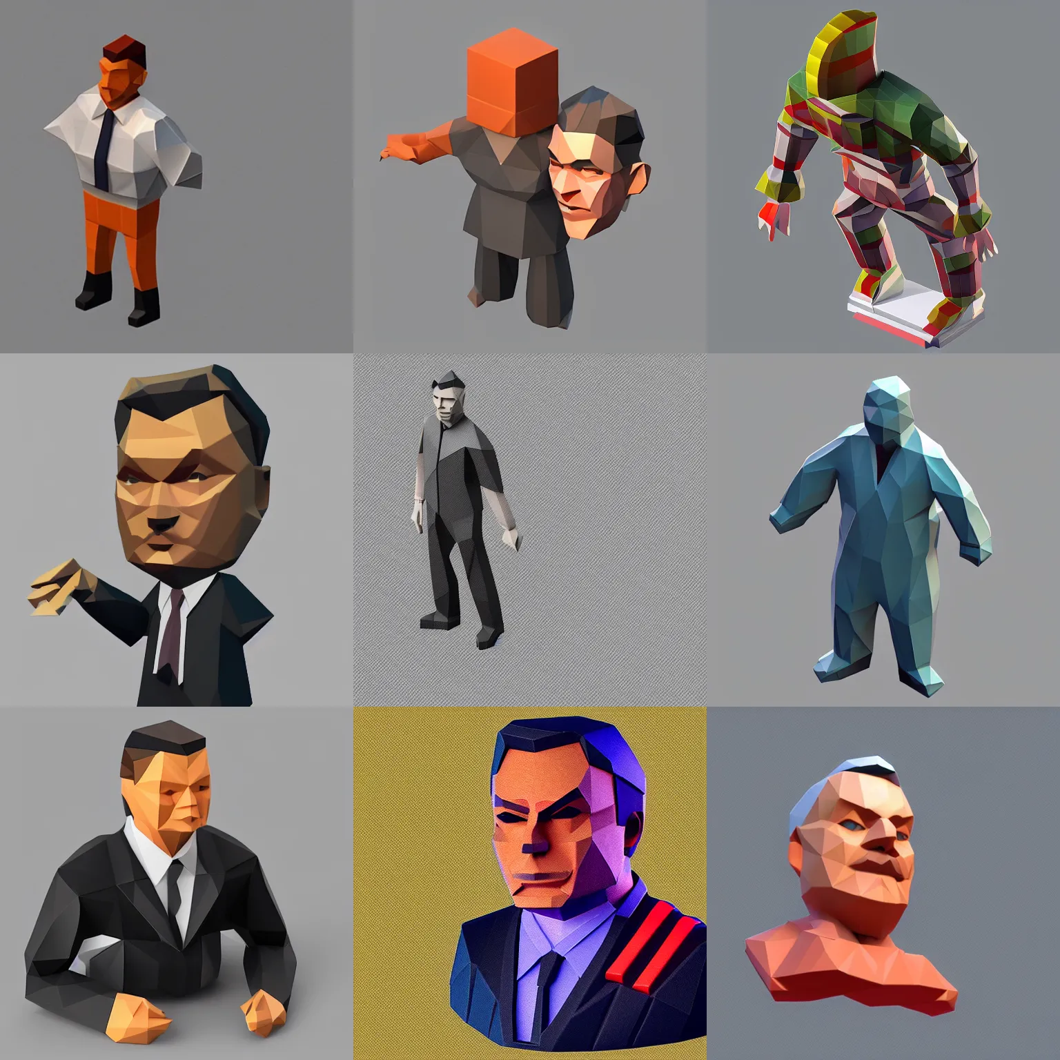 Prompt: isometric low poly 3 d viktor orban