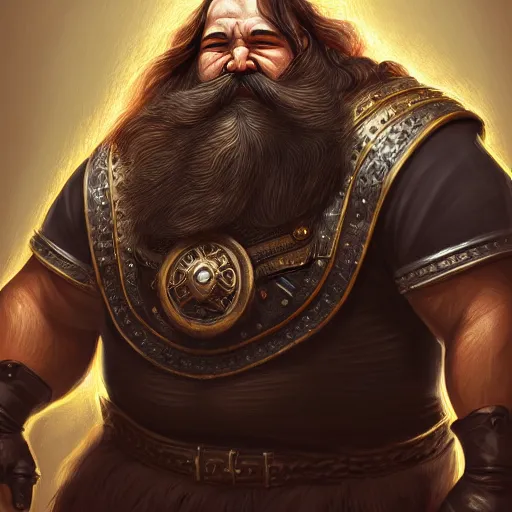 Image similar to portrait painting of a dwarven biker, sharp focus, award - winning, trending on artstation, masterpiece, highly detailed, intricate. art by merwild and ernesto irawan