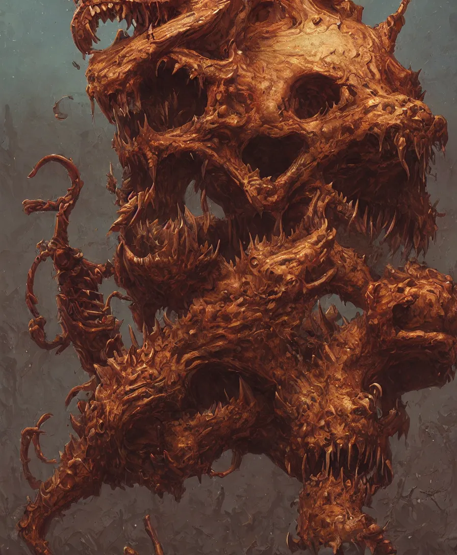 Prompt: portrait close up giant skull devil with arms open, illustrated by Simon Stålenhag and Gaston Bussiere, intricate, ultra detailed, photorealistic, trending on artstation