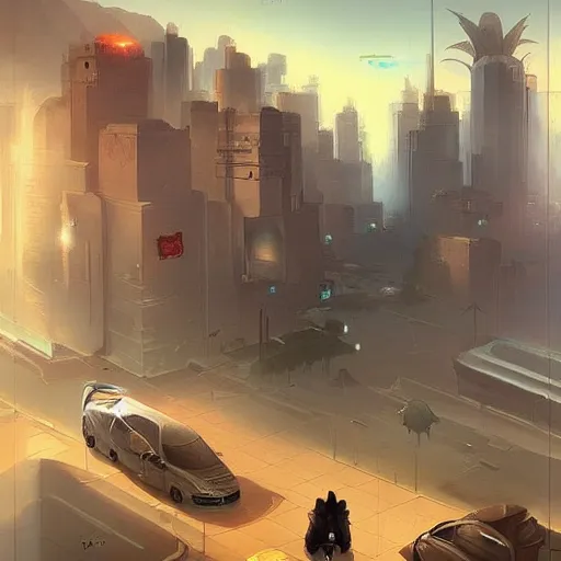 Image similar to gta : dubai, by peter mohrbacher