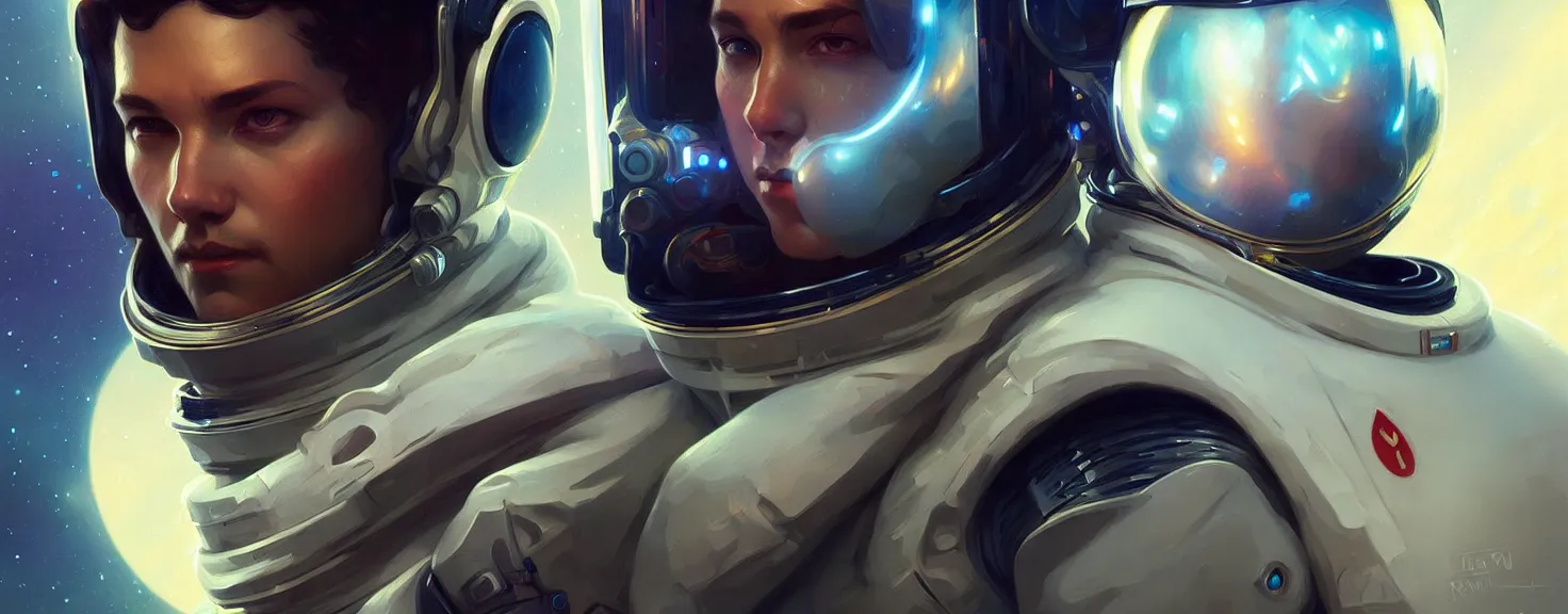 Image similar to Spaceman man futuristic portrait, highly detailed, digital painting, artstation, concept art, smooth, sharp focus, illustration, art by artgerm and greg rutkowski and alphonse mucha