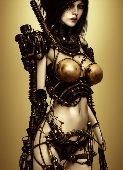 Image similar to soft lustrous ivory ebony biotech raver gutter punk gothic steampunk cyborg, golden ratio, details, scifi, fantasy, cyberpunk, intricate, decadent, highly detailed, digital painting, octane render, artstation, concept art, smooth, sharp focus, illustration, art by artgerm, loish, wlop