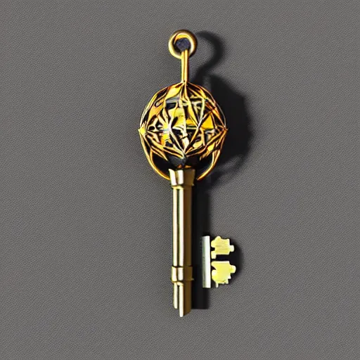 Image similar to a metal key for the cage, 3d game object, dragon shape, rpg game inventory item, low poly