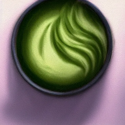 Prompt: A Cup of matcha green tea, detailed illustration, artstation, soft lighting, award winning masterpiece