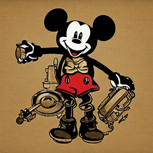 Image similar to steampunk Micky mouse