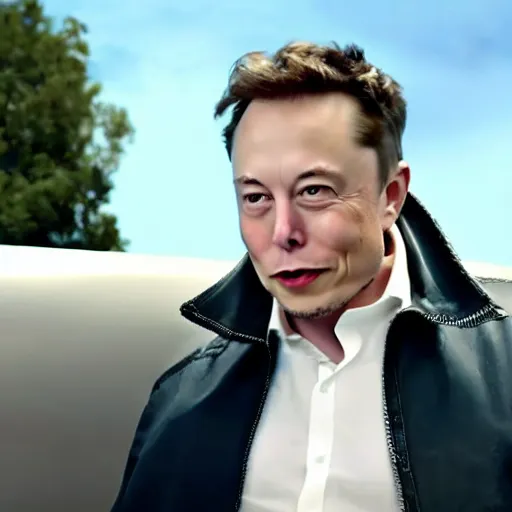 Image similar to elon musk in a bubblegum commercial