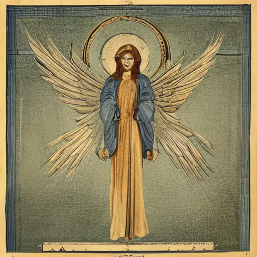 Image similar to a blueprint of a seraphim