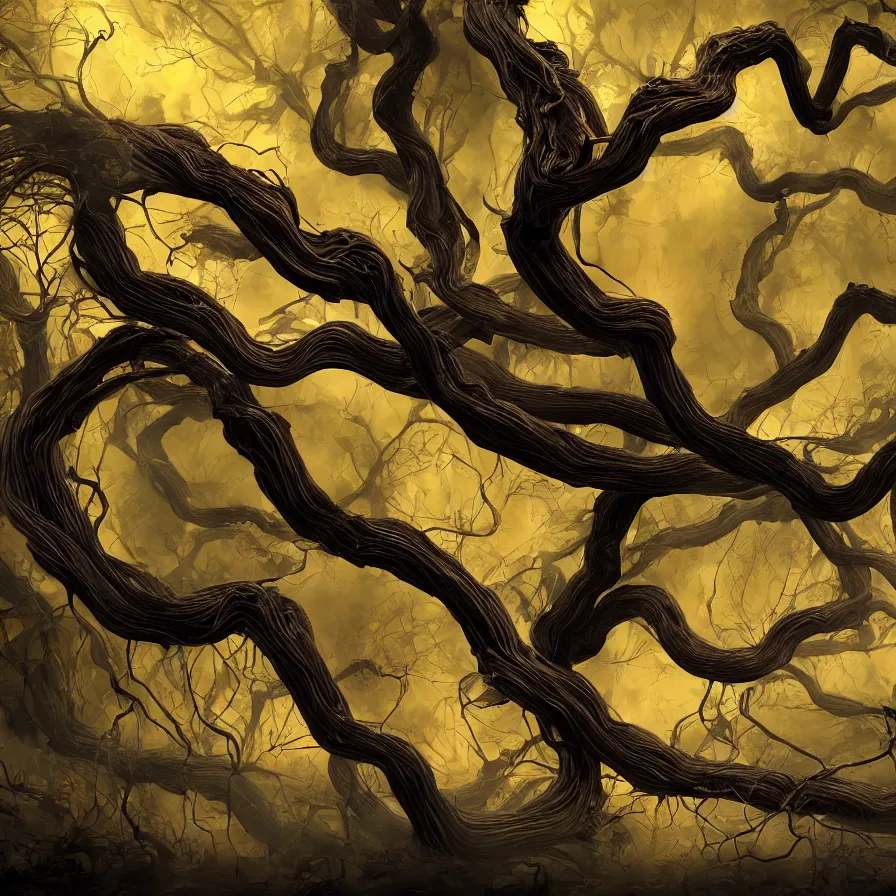 Prompt: Detailed rendering and digital dynamic painting of brown withered limbs falling around in smoke and whirlwind, vibrant and vivid, smooth, soft, dark, bright, heavenly, elegant, swirls, twirling, twisted, cinematic, unreal, high contrast, HDR, 4k, artstation, cgsociety, magical, mesmerizing, mystical, mystifying, obscure, perplexing, zbrush, octane, hyperrealistic