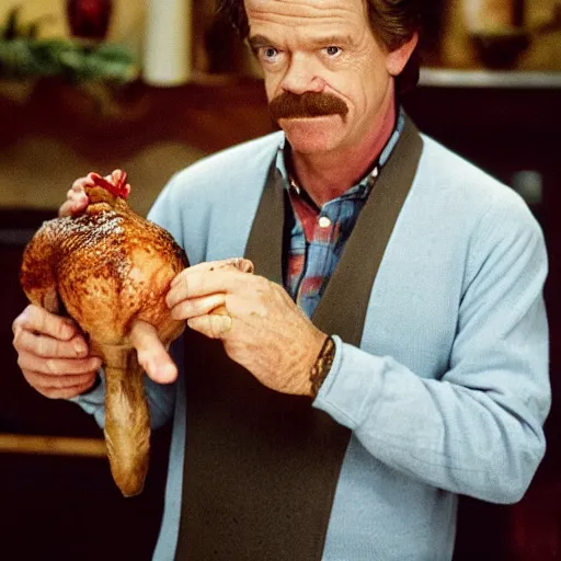 Image similar to William H Macy stuffing a turkey