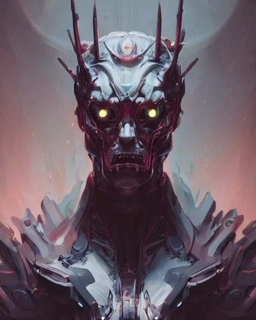 Image similar to portrait of a demonic cybernetic duke of hell, cyberpunk concept art by pete mohrbacher and artgerm and wlop and greg rutkowski and josan gonzales, digital art, highly detailed, intricate, sci-fi, sharp focus, Trending on Artstation HQ, deviantart, unreal engine 5, 4K UHD image