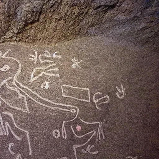 Image similar to “amogus cave drawing found by archaeologists, award winning”