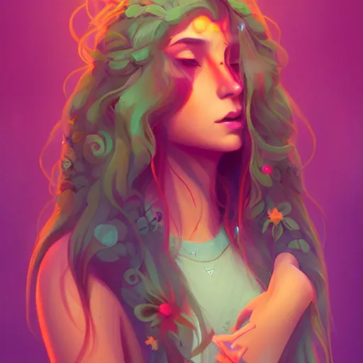 Image similar to portrait of a beautiful hippie, art by lois van baarle and ross tran and sam yang, digital art, high detail, sharp focus, trending on artstation, deviantart, pinterest, 4 k uhd image