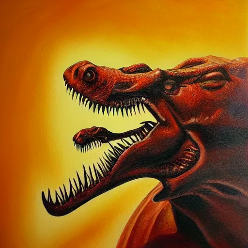 Image similar to dino mouse, epic pose, detailed painting