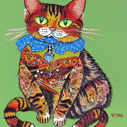 Prompt: cat in the style of Louis Wain