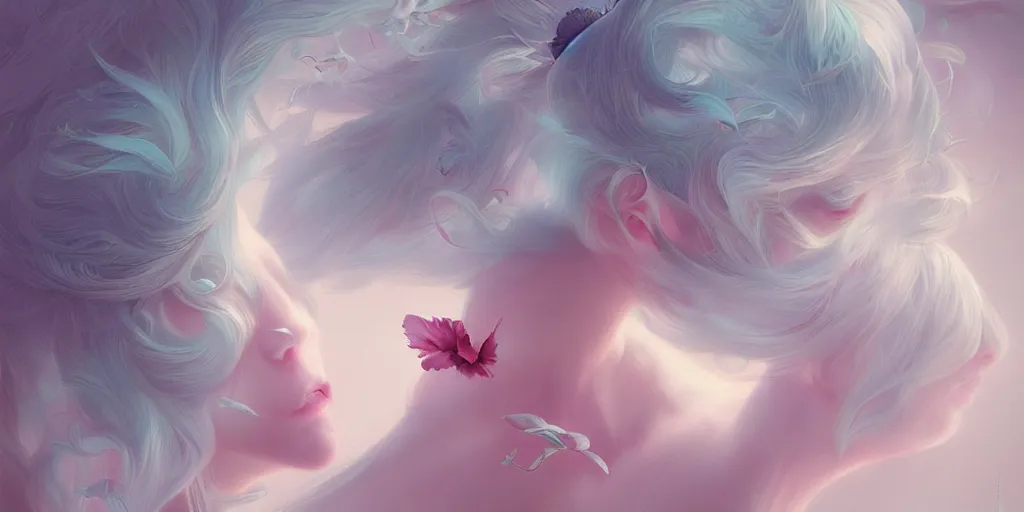 Image similar to breathtaking delicate detailed concept art painting creature, by hsiao - ron cheng, bizarre compositions, exquisite detail, pastel colors, 8 k