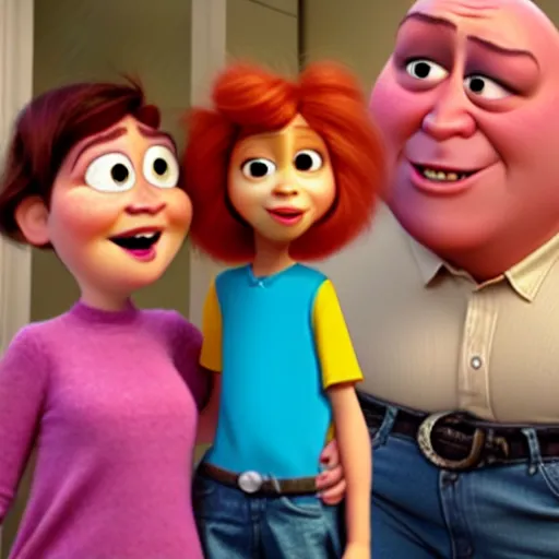 Image similar to pixar character transgender woman with down syndrome