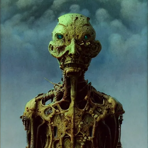 Prompt: style by millais, ( ( ( ( ( ( ( ( by beksinski ) ) ) ) ) ) ) ), portrait painting of cybernetic yokai, 8 k, highly detailed, octane render, by millais,