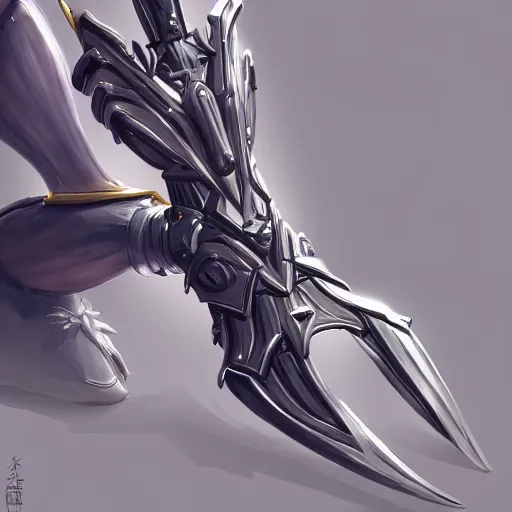 Image similar to very close up foot shot, detailed foot shot, feet art, hyperdetailed elegant beautiful stunning hot anthropomorphic mecha female giantess dragon showing detailed sharp dragon feet close to camera, step on camera, sharp claws, sharp silver armor, elegant legs, warframe destiny fanart, giantess art, dragon paws, furaffinity, deviantart, octane, ekasportal