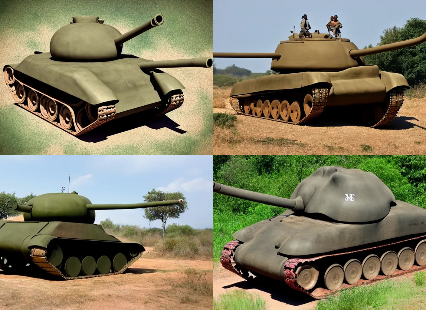 Prompt: mix of tank and elephant