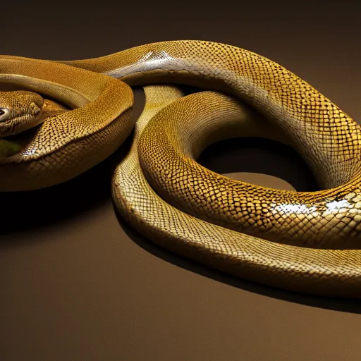 Image similar to a snake, raytraced, octane render, hyer - realistic