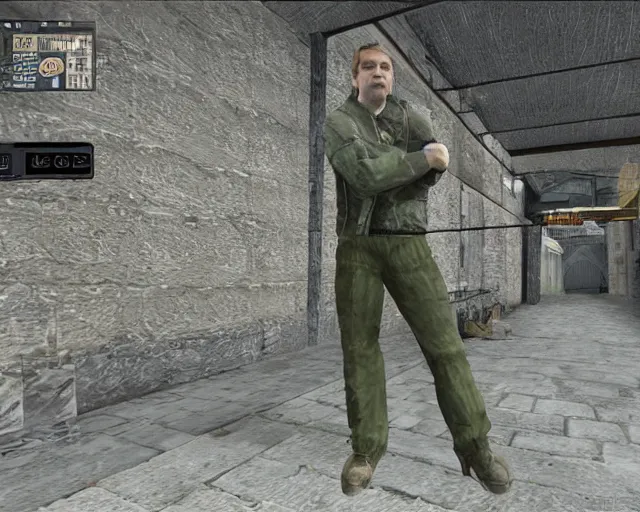 Image similar to saul goodman in counter strike screenshot