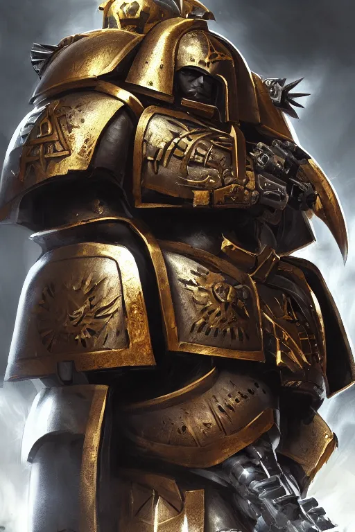 Image similar to armor portrait heros warhammer 4 0 k horus heresy fanart - the primarchs emperor by johannes helgeson animated with vfx concept artist & illustrator global illumination ray tracing hdr fanart arstation zbrush central hardmesh 8 k octane renderer comics stylized