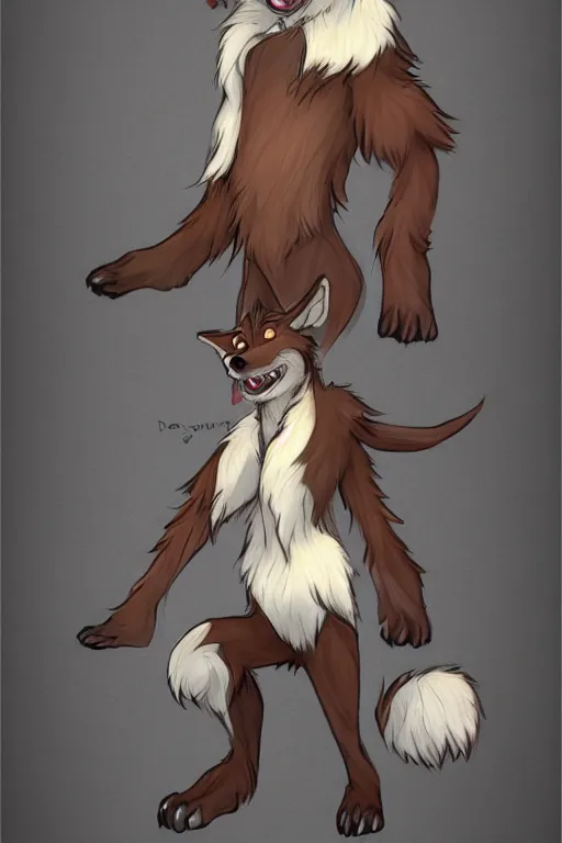 Image similar to an anthropomorphic wolf, fursona!!! by don bluth, by kawacy, trending on artstation, full body