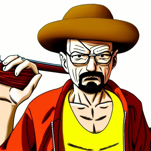 Prompt: walter white as luffy