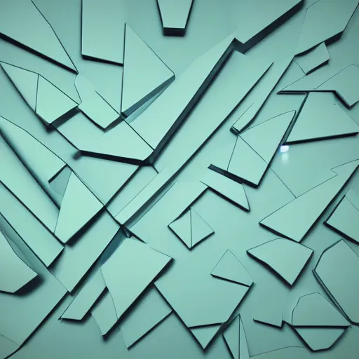 Image similar to 3D render of abstract geometric shapes on a mint background