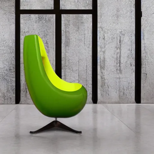 Prompt: a chair shaped as an avocado